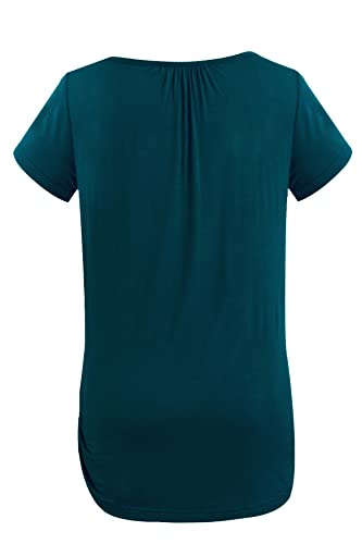 Smallshow Women's Nursing Tops Ruched Short Sleeve Breastfeeding Shirts 3-Pack - color: Black-deep Grey-teal, size: Medium