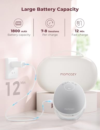 Momcozy Breast Pump Hands-Free Upgraded Mobile Flow M9 24mm, 2Pcs Cozy Gray - size: 2 Pumps-Gray