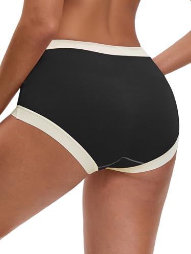 Allegra K Women's Maternity Full Coverage Briefs Plus Size High Waisted Elasticity Invisible Panties - color: Black, size: Medium
