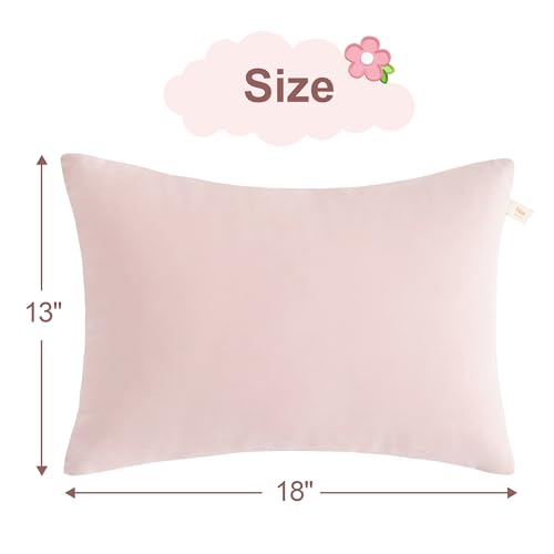 BEDSUM Plush Toddler Pillows, 13 x 18, Microfiber, 2 Pack, Pink - color: Pink, size: 13x18 inches