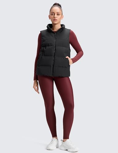 CRZ YOGA Fleece Thermal Leggings 28'' - color: Red Merlot, size: Small
