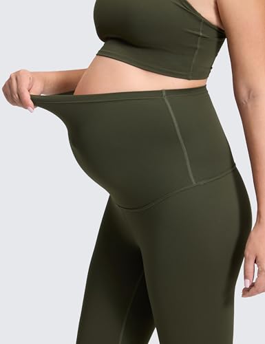 CRZ YOGA Maternity Leggings 28 - color: Olive Green, size: Medium