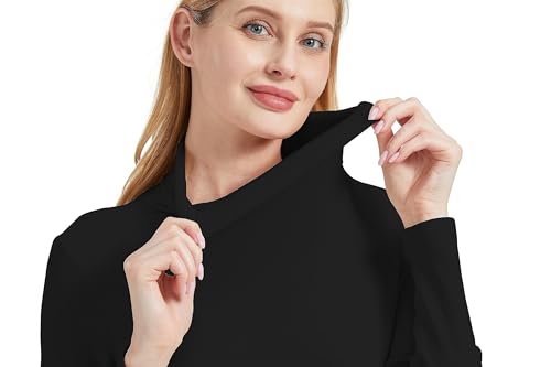 Foucome Women's Maternity Turtleneck Long Sleeve Shirts - color: Black, size: X-Large