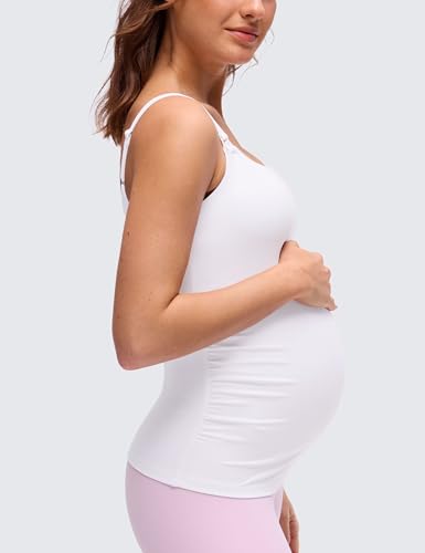 CRZ YOGA Maternity Nursing Tank Tops - color: White, size: Large