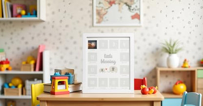 Kate & Milo Little Blessing First Year Baby Milestone Photo Frame - style: Little Blessings First Year