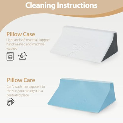 Body Positioner Wedge Pillow for Side Sleeping Support - color: White Grey