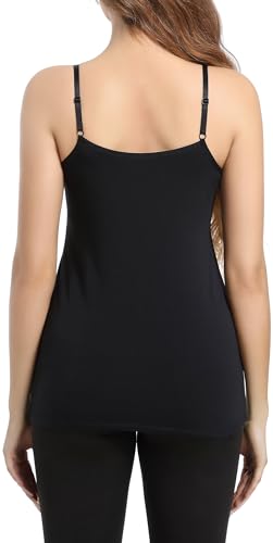 SUIEK Cotton Nursing Tank Tops Maternity Breastfeeding Camis Pregnancy Pjs - color: Black/Black/Black - 3pcs, size: Medium