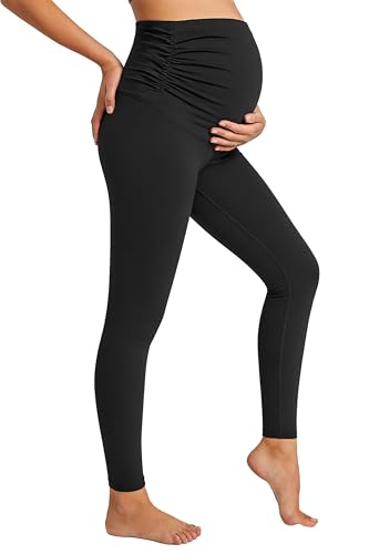 YUDSUD Maternity Leggings with Pockets Over The Belly - color: Dark Grey, size: Small