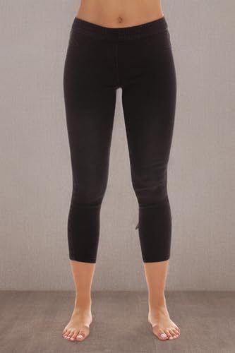 Just Love Women's Denim Wash Capri Jeggings - color: Black Denim Capri, size: Medium