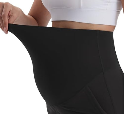 Maternity Pants Wide Leg Stretchy Pregnancy Trousers - color: Black, size: Small
