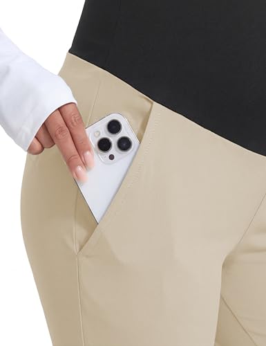 Maternity Pants Over Belly Pregnancy Scrub Pants - color: Khaki, size: X-Large