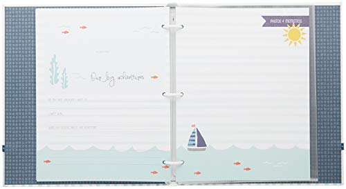 Carter's B0-14074 Blue Nautical First 5 Years Loose Leaf Baby Memory Book for Boys, 64 Pages