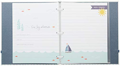 Carter's B0-14074 Blue Nautical First 5 Years Loose Leaf Baby Memory Book for Boys, 64 Pages