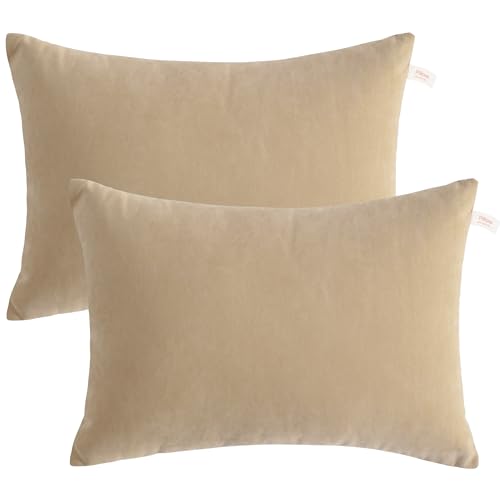 BEDSUM Plush Toddler Pillows, 13 x 18, Microfiber, 2 Pack,Taupe - color: Taupe, size: 13x18 inches