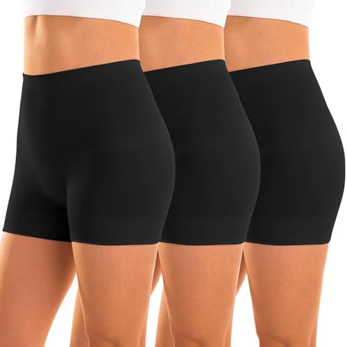 INNERSY Women's Tummy Control Shapewear Shorts Underwear 3-Pack - color: Black, size: Large
