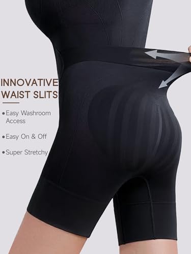 Bathroom Friendly Full Body Shapewear Bodysuit for Women - color: Black, size: Medium