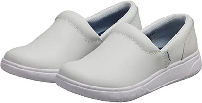 Cherokee Melody Nursing Clogs for Women Slip Resistant Leather Upper - color: White, size: 10