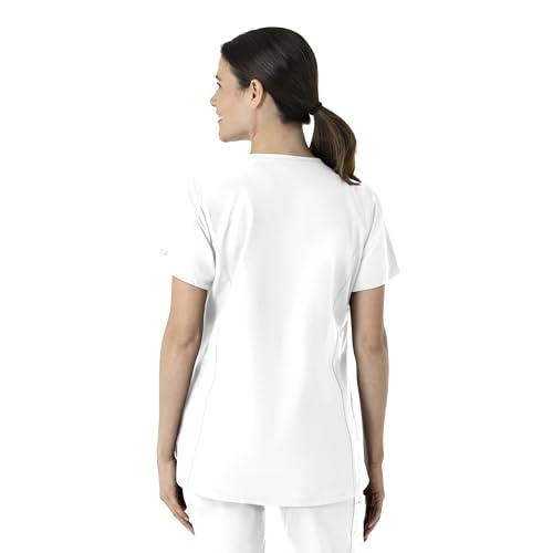 Carhartt Scrubs C12213 Women's Force® Modern Fit Notch Neck Tunic Top - color: White, size: Medium