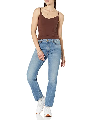 Amazon Essentials Women's Slim-Fit V-Neck Cami, Pack of 4 - color: Brown/Multicolor, size: X-Small