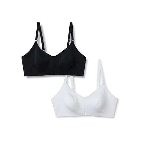 Amazon Essentials Women's Cotton Blend Jersey Support Nursing Bra - color: Black / White, size: 34A