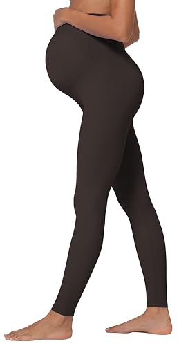 Sunzel Maternity Leggings, Over Belly Pregnancy Yoga Pants, Buttery Soft - color: 28" Seal Brown, size: Medium