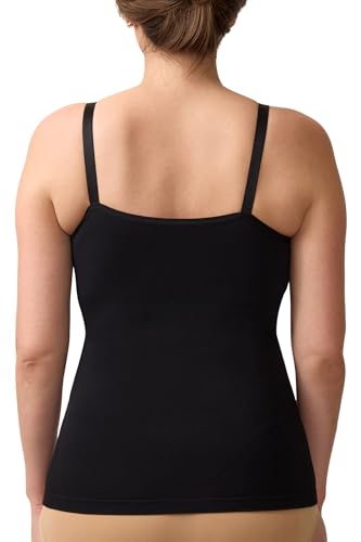 Ingrid & Isabel Nursing & Shaping Cami – Seamless Maternity Tank Top with Adjustable Straps & Easy Breastfeeding Access - color: Black, size: Medium