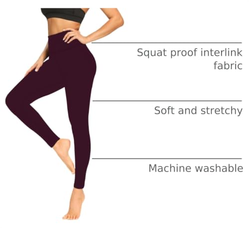 FULLSOFT Buttery Soft Leggings for Women High Waisted - color: Plum, size: Small-Medium