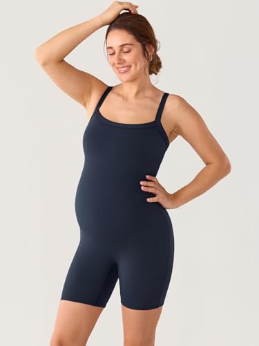 MOMANDA Maternity Bodysuit Shorts 5.5" - color: Twilight Blue, size: X-Small