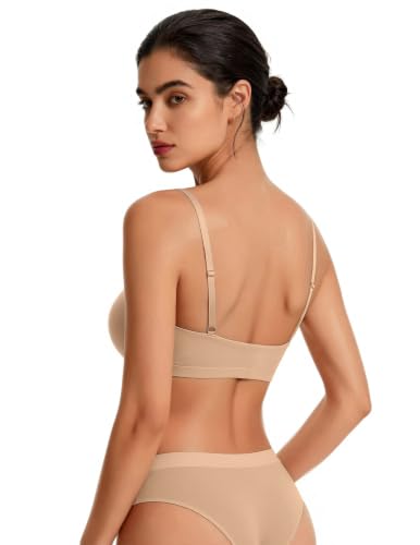 Women's Bralette Soft No Padding Comfort Sleep Bras - color: Nude, size: X-Small