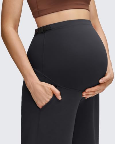 G4Free Smoofit Modal Soft Maternity Joggers Pregnancy Casual Sweatpants - color: Black, size: XX-Large