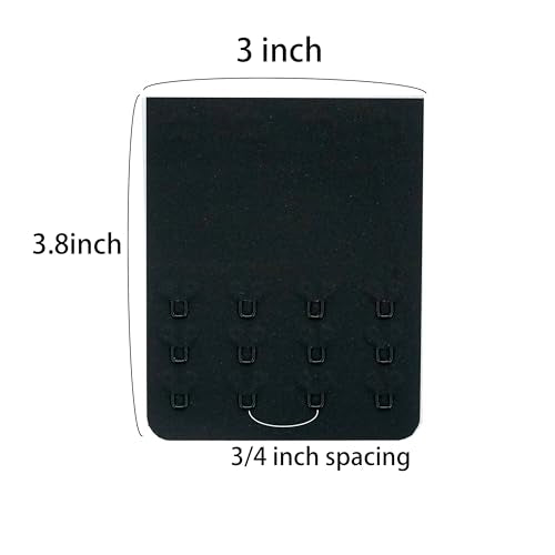 SAMGU Women's Bra Extenders 2 Hook/3 Hook/4 Hook/5 Hook/6 Hook Soft Stretchy - color: 3pcs, 4 Hook 3/4 Inch Spacing