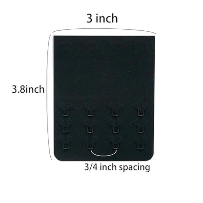 SAMGU Women's Bra Extenders 2 Hook/3 Hook/4 Hook/5 Hook/6 Hook Soft Stretchy - color: 3pcs, 4 Hook 3/4 Inch Spacing