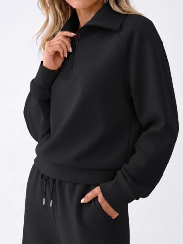 EFAN Womens Sweatsuits Modal Blend 2 Piece Matching Sets Comfy Lounge Wear - color: Black, size: Large