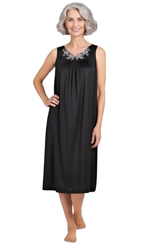 Shadowline Women's Robe & Matching Sleeveless Nightgown Set - color: Shadow Black, size: 1X
