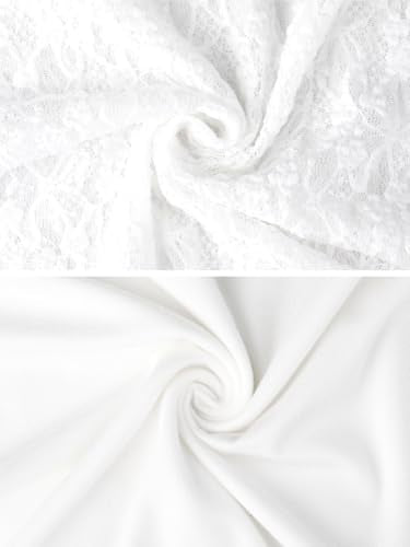Maternity Dress Set Bodycon Lace Overlay & Inner Slip - color: White, size: X-Large