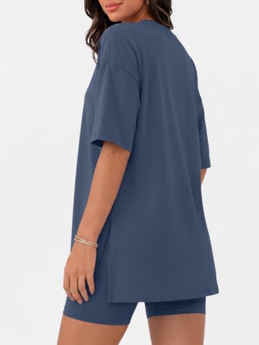 LILLUSORY Womens Lounge Sets 2 Piece Matching Pajamas Summer Outfit 2026 - color: Dark Blue, size: X-Small