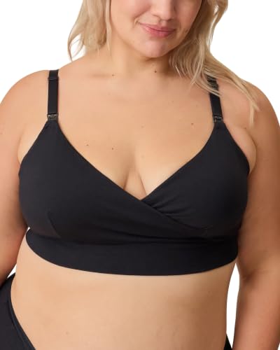 Kindred Bravely SoftStretch Cotton Nursing Bra for Breastfeeding, Maternity - color: Black, size: Small
