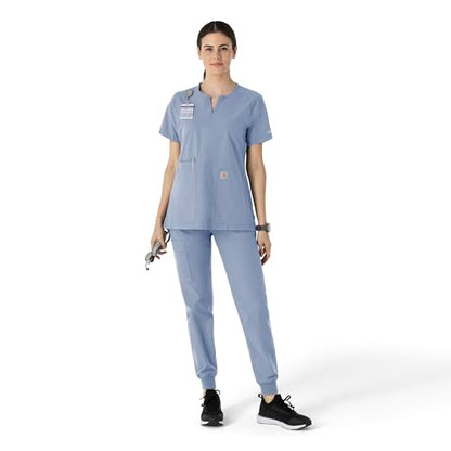 Carhartt Scrubs C12213 Women's Force® Modern Fit Notch Neck Tunic Top - color: Ceil Blue, size: Medium