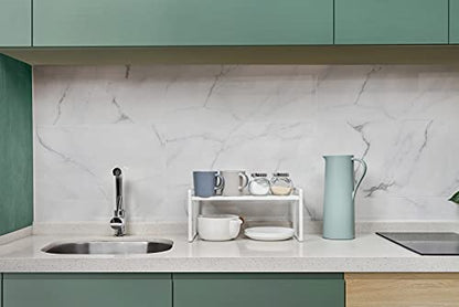 Shantton Cabinet Shelf Organizer, Pantry Shelf Rack, White 16x8.3x7.3 - color: White, size: L16" W8.3" H7.3"