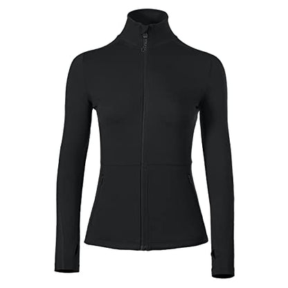VUTRU Women's Workout Yoga Jacket Full Zip Running Athletic Track Jacket - color: A-black, size: X-Small