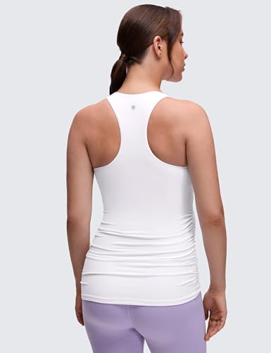 CRZ YOGA Maternity Racerback Tank Tops - color: White, size: X-Large