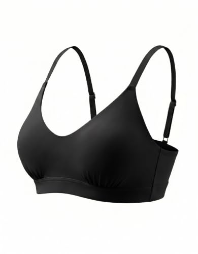 Women's Bralette Soft No Padding Comfort Sleep Bras - color: Black, size: X-Small