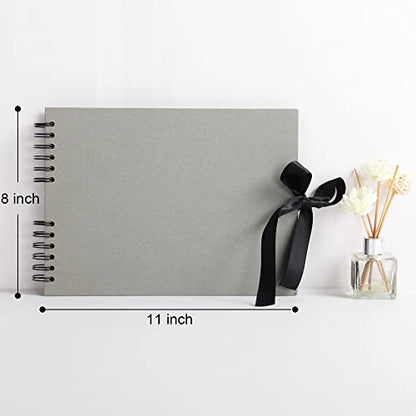 Vienrose Scrapbook Album 80 Pages 11x8 Inch Black - color: Gray