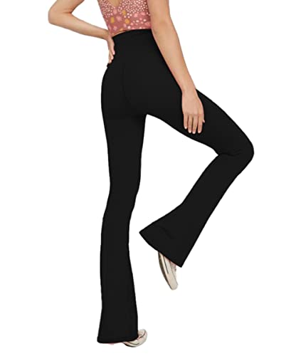 TOPYOGAS Women's Casual V Crossover High Waisted Flare Yoga Pants - color: Black, size: Small