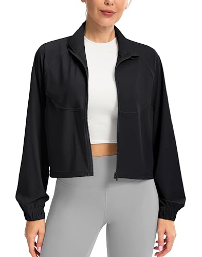 Soothfeel Women's Athletic Lightweight Jacket UPF 50+ Sun Protection Shirts - color: Black, size: Medium