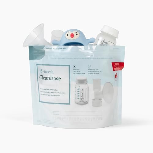 Ameda CleanEase Microwave Sterilizer Bags for Breast Pump Parts | Reusable