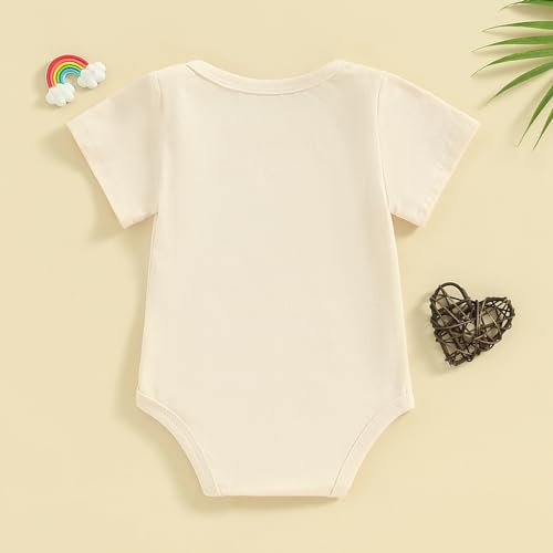 Pregnancy Announcement Baby Bodysuit Gender Neutral Romper - color: Hello Daddy-apricot, size: 0-3 Months