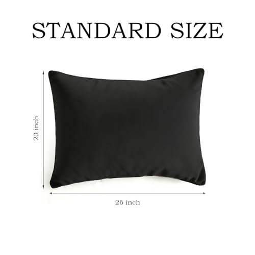 Set of 2 Brushed Microfiber Pillowcases 20x26 inch Black - color: Black, size: Standard