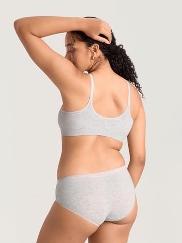 MOMANDA Ribbed Nursing Bras for Breastfeeding - color: Haze Heather, size: Large