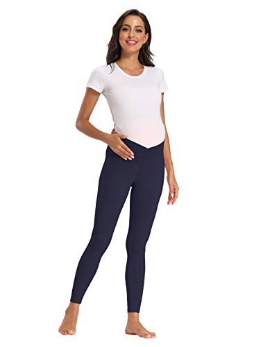 Foucome Women's Maternity Legging Under The Belly - color: Navy Blue, size: X-Large